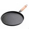 Sartén y Hierro Fundido para Cocina Casera, Resistente para Tortitas y Crepes con Mango de Madera,