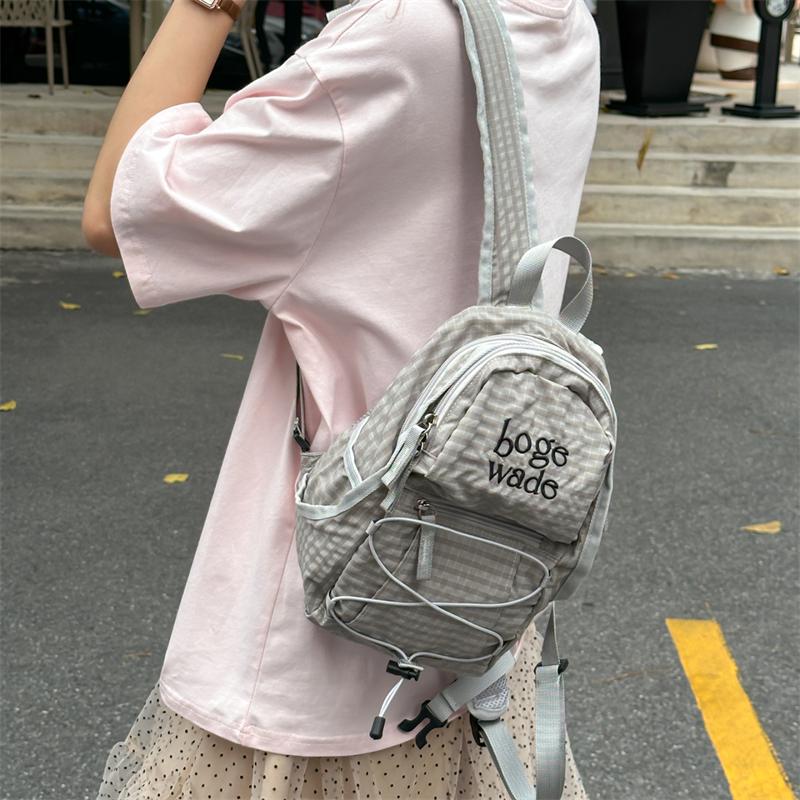 Plaid Women's Backpack Large Capacity Student Schoolbag