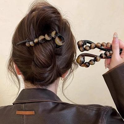 Fashion Twist Hair Clip for Women Girls Elegant Irregular Beads Twisted Hairpin Hair Styling Accessories New Headwear