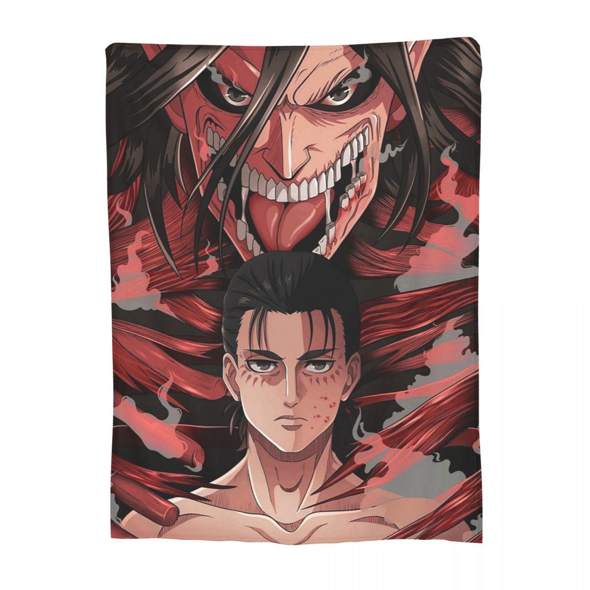 

Attack On Titan Eren Yeager Blanket Flannel Sofa Throw Blanket Breathable for Home Bedroom Travel Throws Bedspread Quilt 30x40in