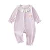 Atmungsaktiver Baby-Mädchen-Langarm-Sommer-Strampler