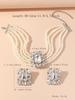 Set di Collana e Orecchini Geometrici in Perle Finte Multistrato e Cristalli Colorati di Lusso Europeo