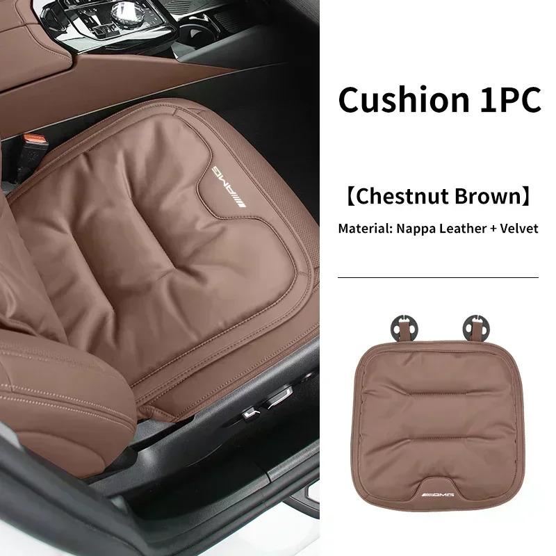 Funda de Asiento Delantero Trasero de Coche Cojín de Cuero de Velour Esterilla Protectora para Respaldo Para Mercedes Benz AMG Clase A B C E S CLK CLA GLE W204 MO1