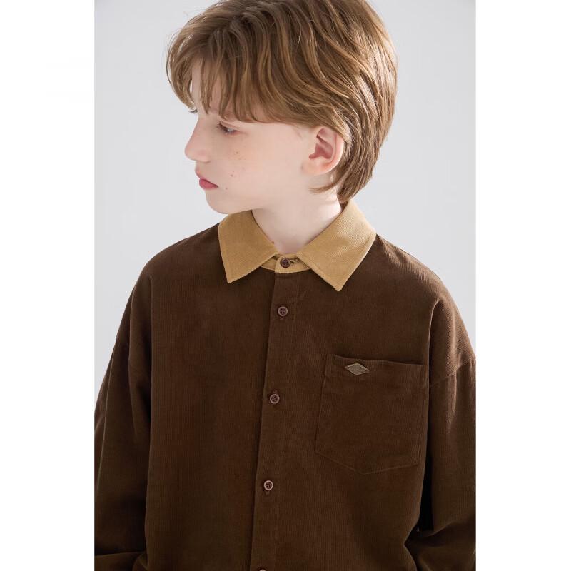 Mucmukn Kids' Vintage Corduroy Color Block Shirt