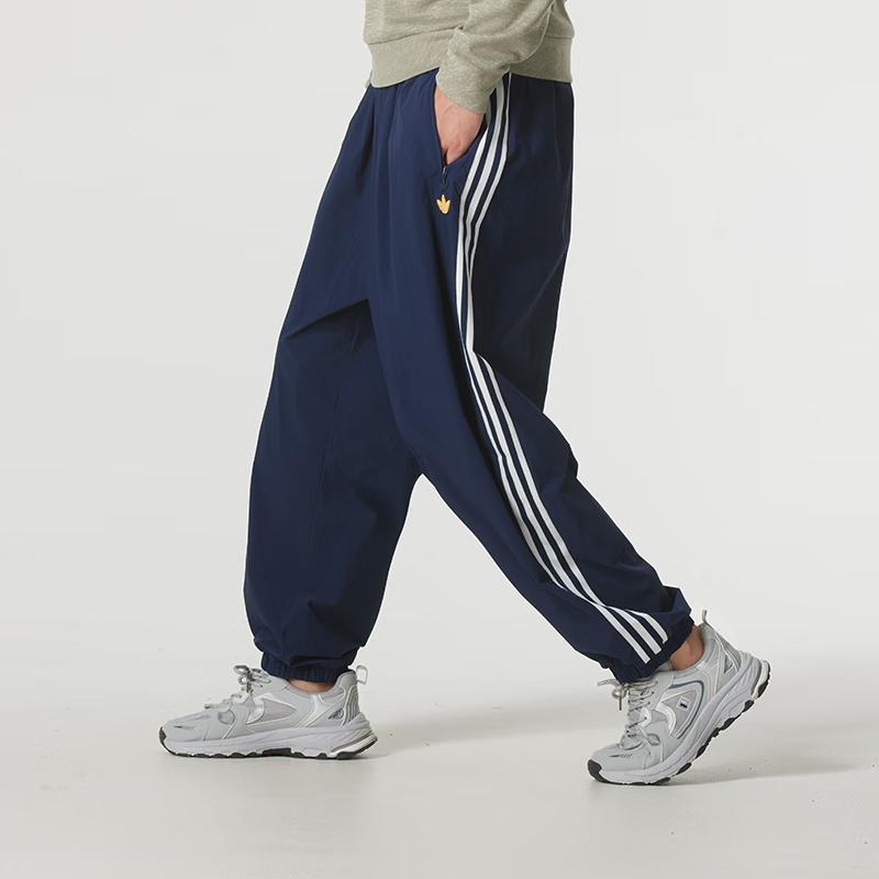 Adidas SS24 Colorful Logo Three Stripes Retro Quick-Dry Lightweight Casual Pants Men bottoms Blue JI7237