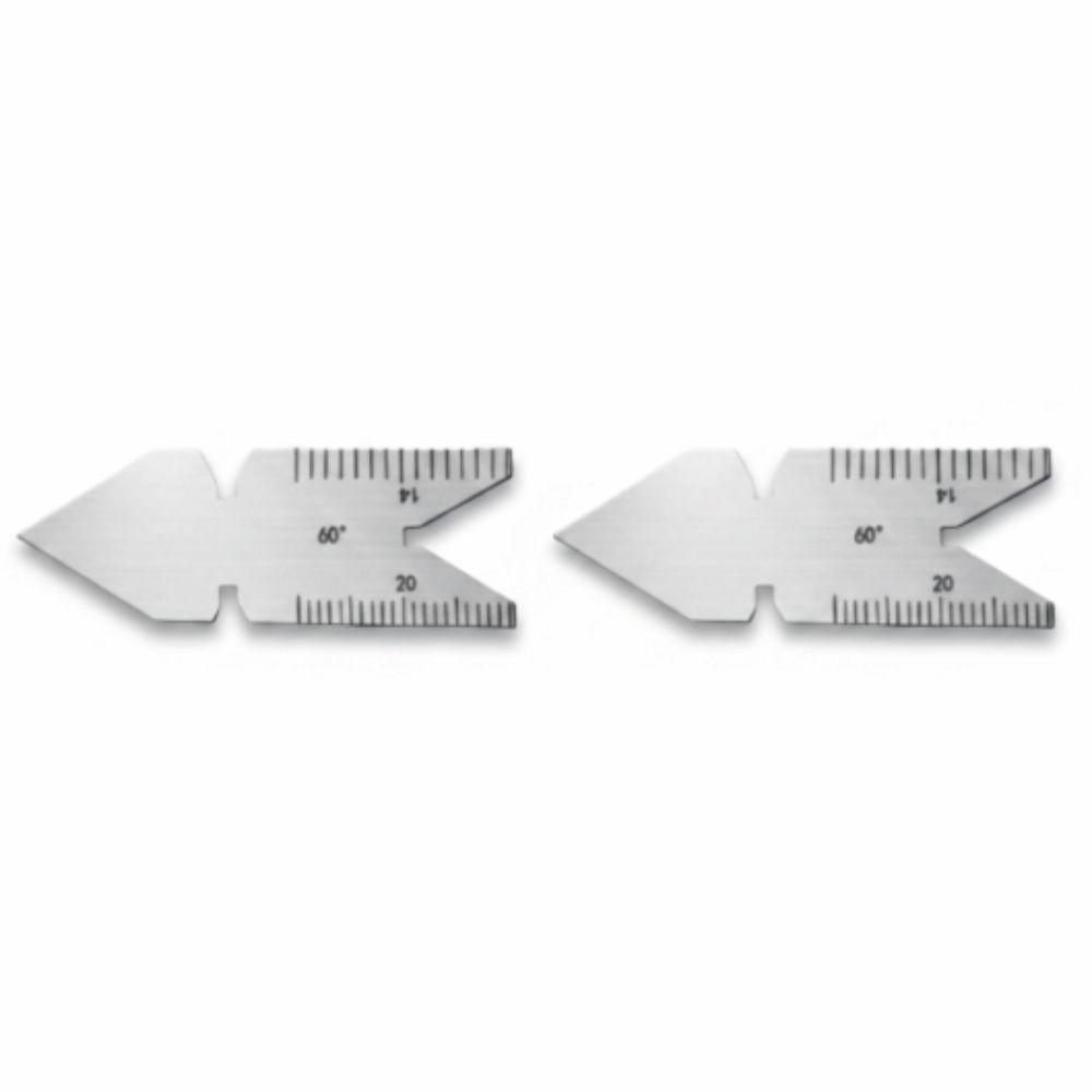 2pcs 60 Degree Center Gauge Stainless Steel Thread Angle Gauge Center Fishtail Gauge Lathe Cutting