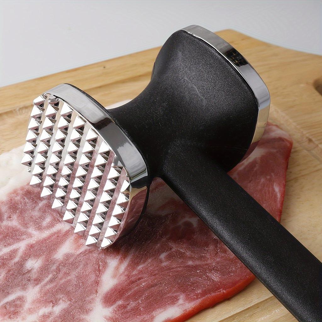 1 Piece Ergonomic Zinc Alloy Meat Tenderizer, Double Sided, Heavy Duty, for Tenderizing and Flattening Meat, Kitchen Essentials