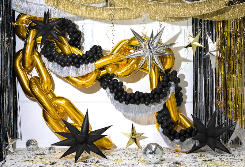 Partydeco Balon Foliowy Gwiazda 3D 70Cm Czarny
