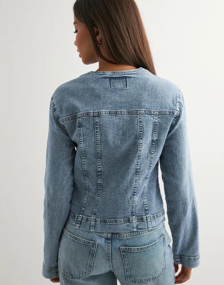 Women's Heavy Wash Casual Denim Jacket