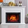 Decorative Glass Cover Fireplace Flame Wall Decal, Vintage European Background Sticker, Self-Adhesive Indoor Outdoor Art Waterproof Mural for