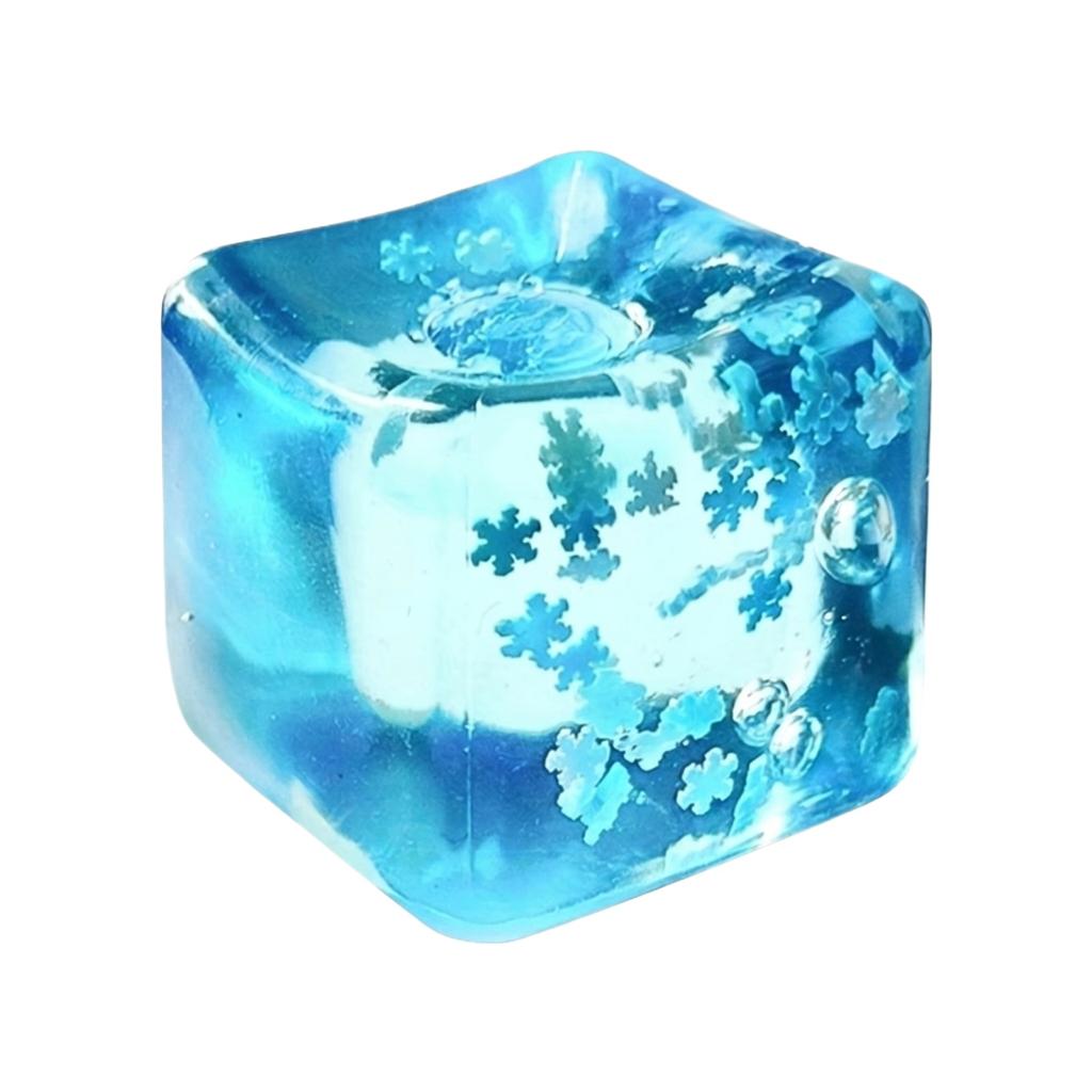 Sensory Stress Relief Toy Soft Squeeze Cube with Floating Particles Clear Transparent Design for Hand Exercise and Focus Enhancement