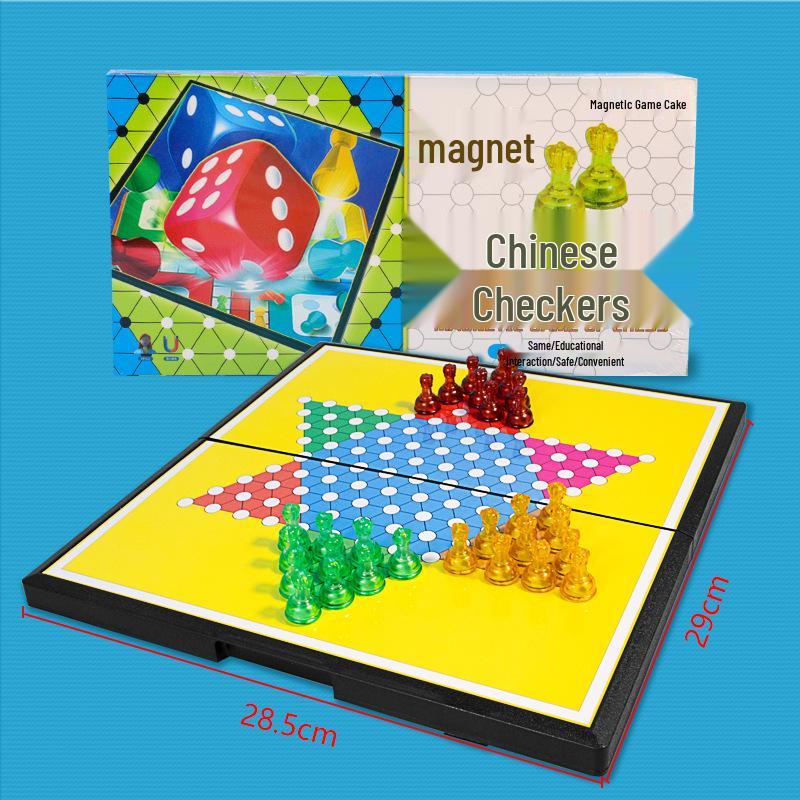 Set de șah magnetic All-in-One: Șah Aeroplan, Gomoku, Go, Xiangqi, Dou Shou Qi, Dame, Șah Militar - Jucărie Educativă pentru Copii