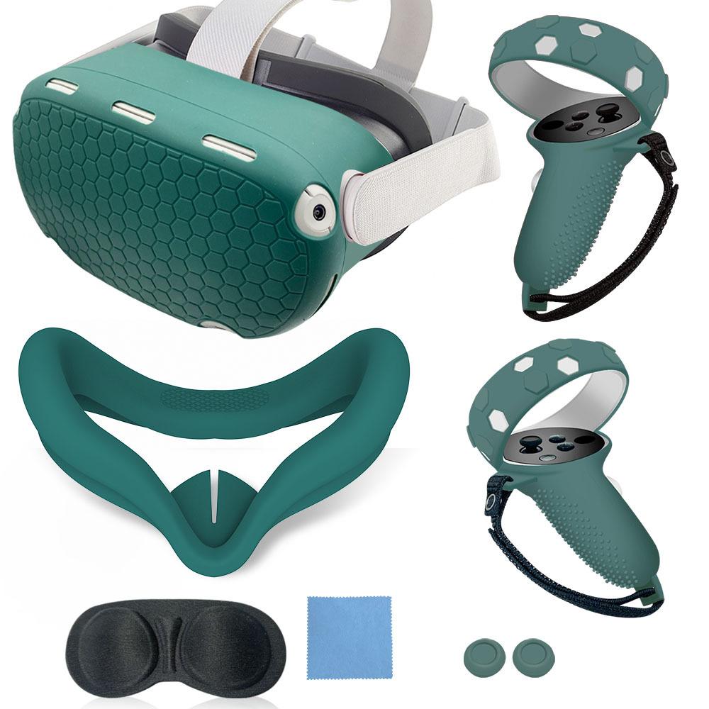 For Oculus Quest 2 Silicone Protective Cover Set 7 In 1 Anti-Leakage Nose Pad Mask Case Replacement Vr Silicone Case Accessories