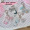 Cartoon Drip Glue Girl Acrylic Keychain Phone Lanyard Kawaii Backpack Pendant Charm Key Hanging Decoration Accessories Gift
