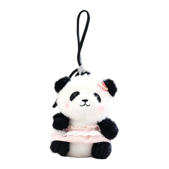 Doll Pendant, Mini Size Portable Keychain Pendant, Soft Velvet Fabric Panda Design Doll, Durable Accessory for Bags Keys Backpacks