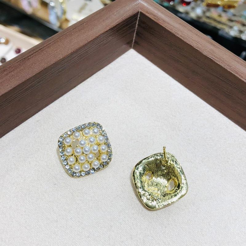 Moderní čtvercové mřížkové náušnice pro ženy, mini imitace perel, korálky, patchwork, kamínky, geometrické náušnice, párty, šperky, dárek