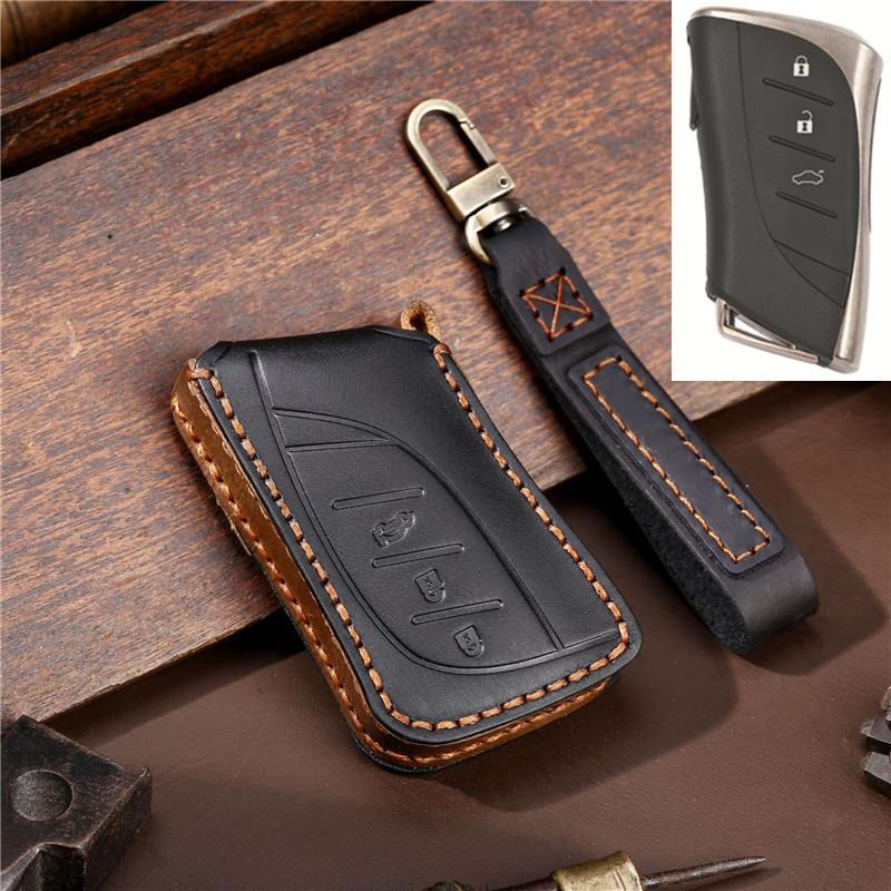Leather Car Remote Key Cover For Lexus New ES200 ES300h LS500h NX350h NX400h RZ450e GX RX350h LX700h Key Case Holder Shell Chain