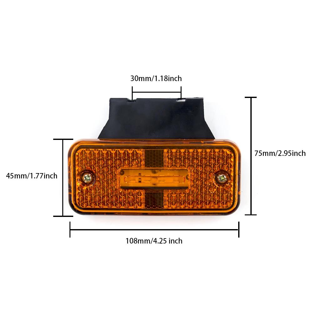 10/8/6/4pcs 12V 24V LED Side Marker Light Car External Lights Squarde Warning Tail Light Signal Lamp Auto Trailer Truck Lorry