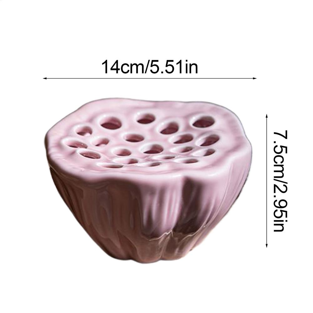 

Керамическая подставка для цветка лотоса Дзен ваза для цветка лотоса Подставка для цветочной композиции керамический контейнер для гидропоники цветов Домашнее украшение розовый