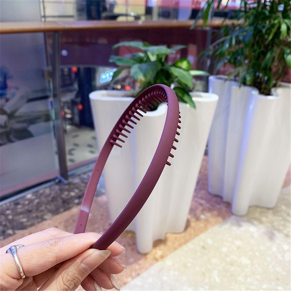 Hair Accessories Solid Color Matte Headband Non-slip Toothed Hair Band