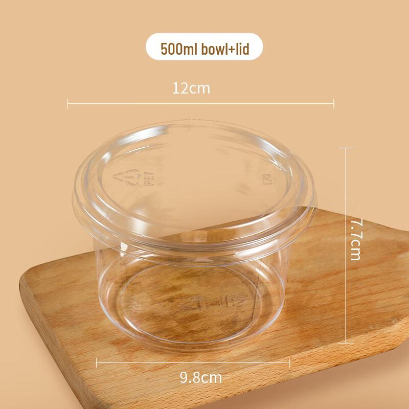 Commercial 500ml Sugarcane Pulp Takeaway Bowls with Lids