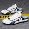 Men's Fashion Flats Slippers Breathable Slip On Shoes Casual Comfortable Shoes Section Baotou Half Slippers