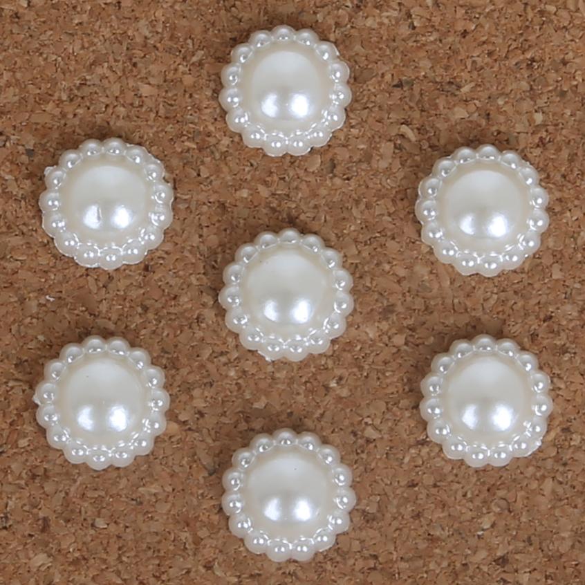 20-200Pcs Ivory Flatback Half Round Pearl Craft ABS Resin Imitation Pearl Resin Scrapbook Beads For DIY Decoration Handmade Craft Accessories