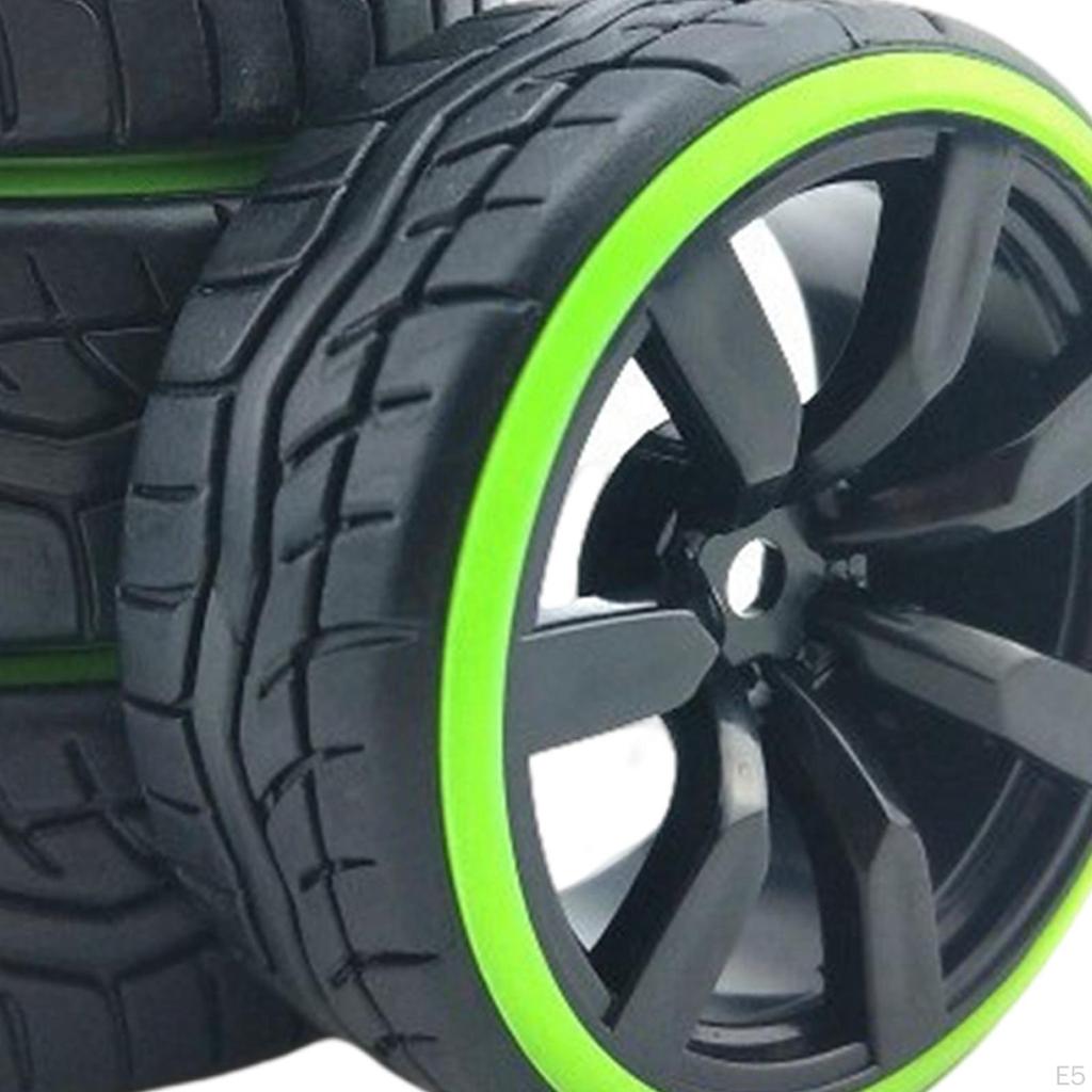 4pcs 1:10 RC Car Rubber Tires Spare Accessories 4WD Remote Control Vehicle Parts Upgrade