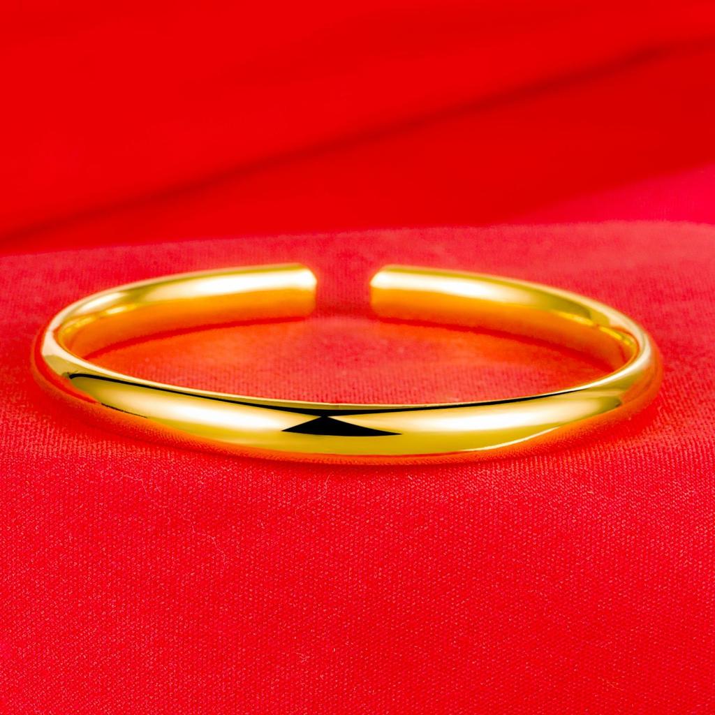 Bronze Gold -Plated 6mm Opening Light Surface Tube Bracelet