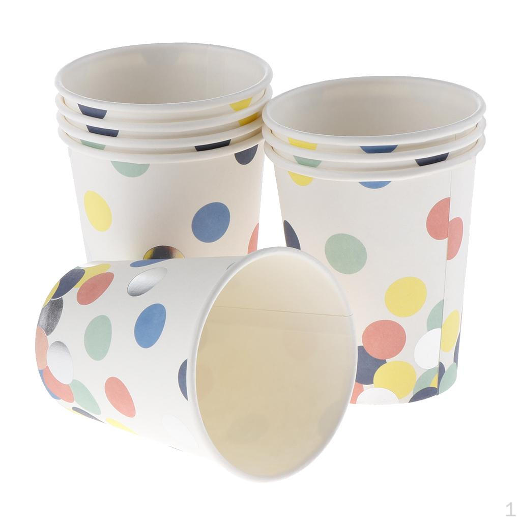 

Set of 8 Disposable Paper / Cold Beverage Drinking Cup for Water, Juice and Coffee