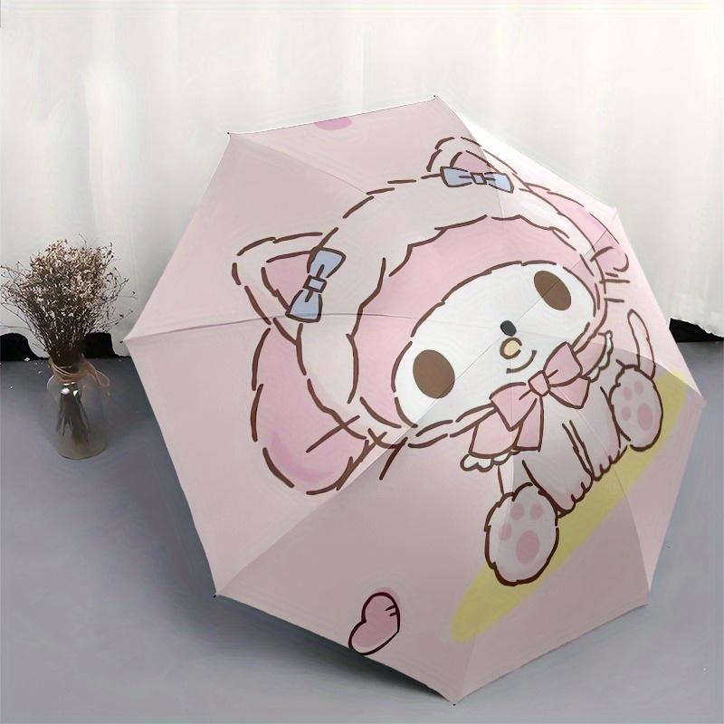 Kawaii, My Melody Automatic Opening and Closing Parasol Compact Travel Umbrella with 8 Ribs for Women and Men Ideal Birthday/Christmas Gift,