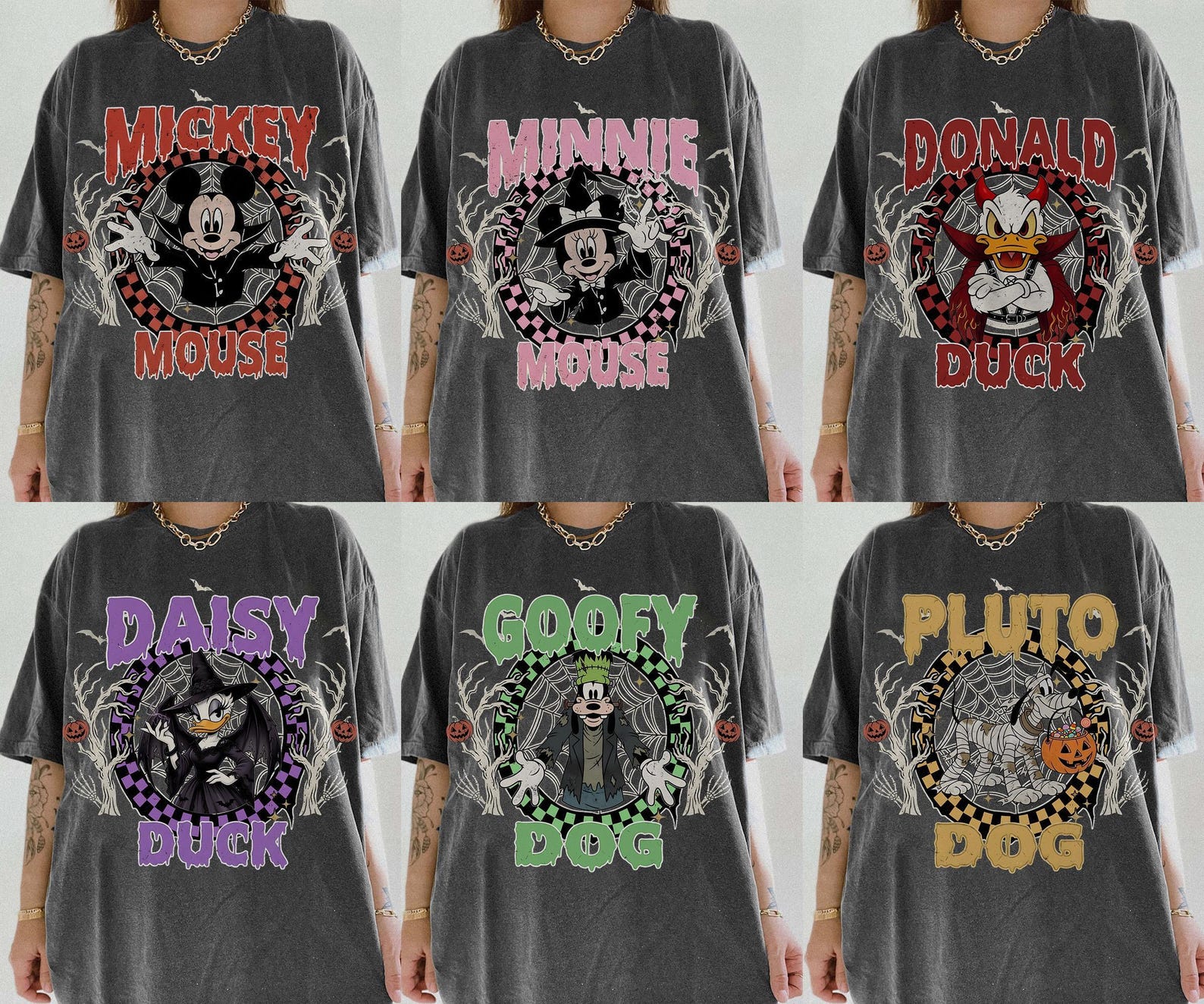 Vintage Disney Halloween Characters Shirt, Mickey and Friends Halloween Shirt, Mickey s Not So Scary Halloween Party, Disney family shirts M