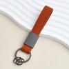 Light luxury high-end fur car keychain personalized couple keychain pendant + leather lanyard laser LOGO