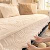 Thick and Warm Velvet Cushion Winter Anti Slip Breathable Cover Fabric French Cream Style Velvet Rabbit Plush Sofa Cushion