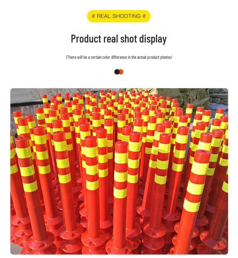 Reflective PU Anti-Collision Bollard: Traffic Intersection Marker, Elastic Lane Divider, Rubber Isolation Post, Road Barrier.
