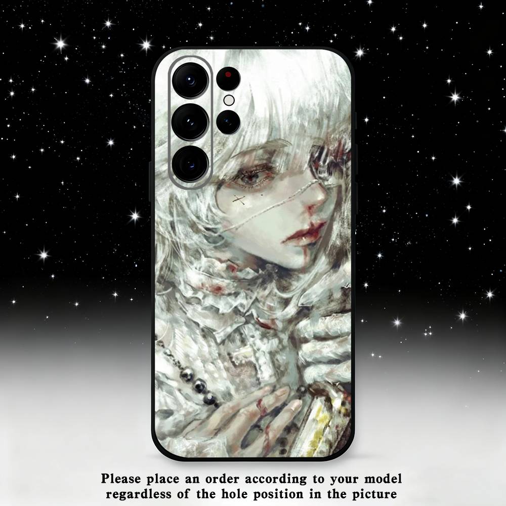 Sword White Hair Witch Phone Case For Samsung S25,S24,S21,S22,S23,S30,Ultra,S20,Plus,Fe,Lite,Note,10,9,5G Black Cover
