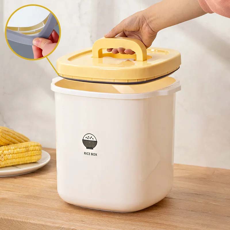 Multifunktionaler Reisbehälter Silikon-Dichtring Feuchtigkeitsdicht Versiegelte Getreidelagerbox Reistank Getreidelagerbehälter Lebensmittelspender Mehldose