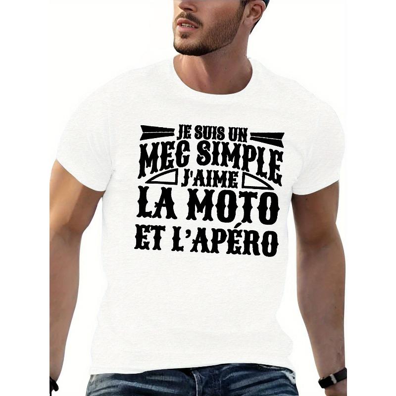 

Европейские размеры Забавная мужская футболка с коротким рукавом в французском стиле Летняя футболка Топ S белый