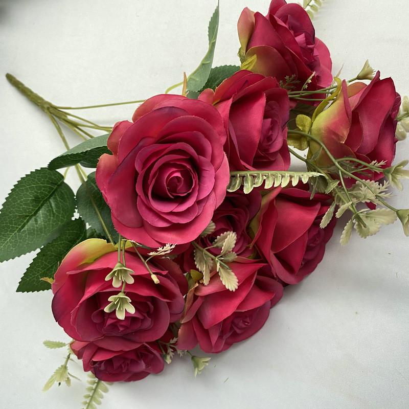 Artificial Rose Flower Greenery For Home Interior And Party Decoration Applications
