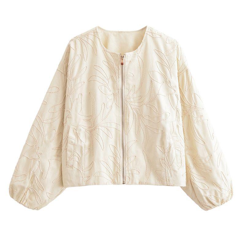 Kaslead New Women clothes Western Style Fashion Simple Thick Rope Embroidery Jacket 8372067