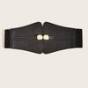 Simulation Fashion Gemstone Decoration Women Black Elastic Belt For Daily Use