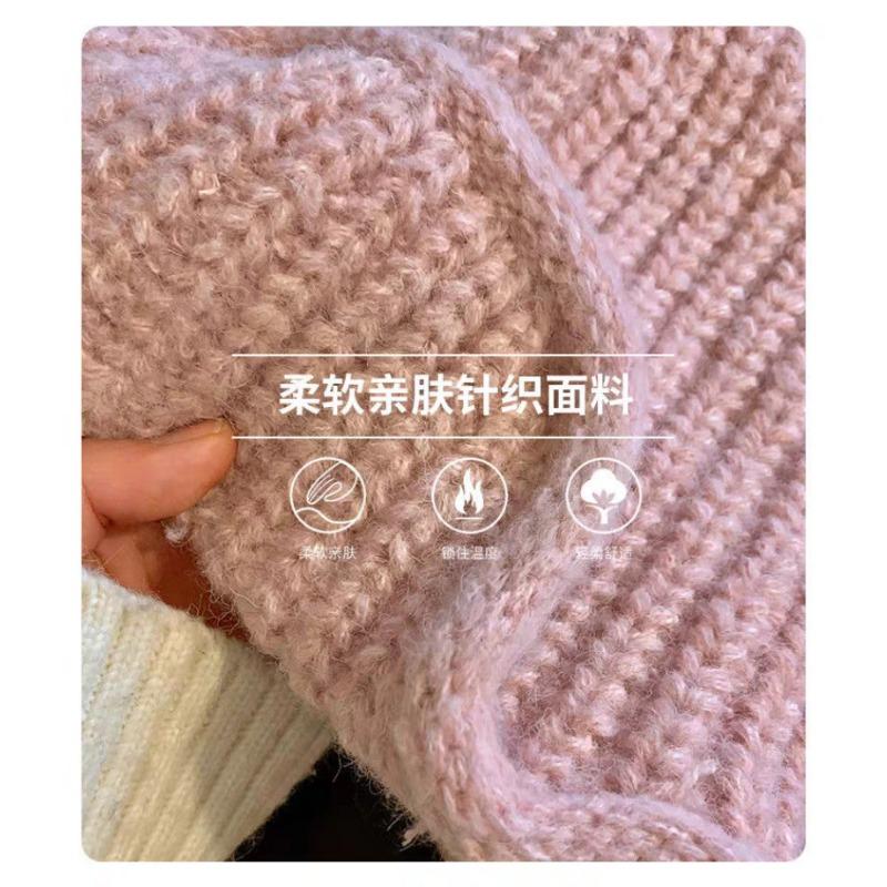 Women S Warm Knit Earflap Hat For Autumn Winter Big Head Circumference Slim Fit