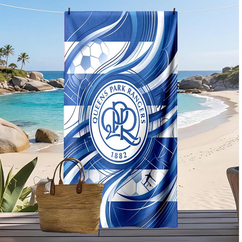 Toalla de Playa con Estampado de Fútbol Queens Park Rangers, Toalla Grande Suave de Secado Rápido para Playa, Camping, Natación