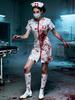 Zombie Doctor Nurse Couple Costume Bloody Scary Hospital Outfit Adult Horror Halloween Masquerade Cosplay Fancy Dress Set
