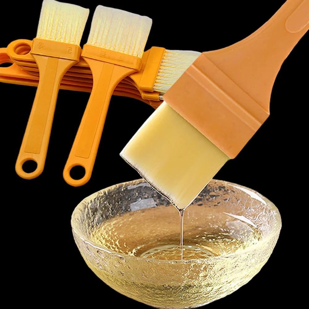 

2Pcs Barbecue Brush Split Type Cake Baking Pastry Cooking Oil Brushes High Temperature Resistant Plastic Handle BBQ Kitchen Tool