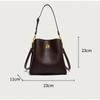 Luxury Bucket Bag Luxury Leather Material Classic Turn-lock Closure Minimalist Design Work Shopping Versatile Handbag For Women