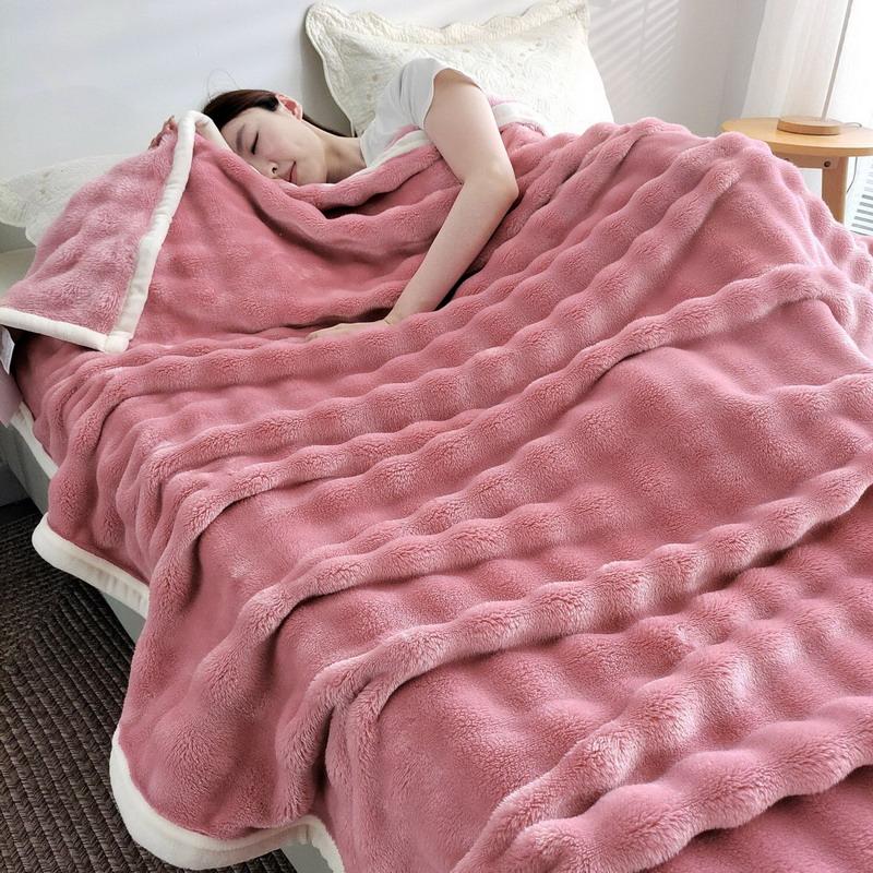 

Solid Color Flannel Rabbit Fur Blanket Nap Cover Blanket Soft Sofa Blanket Coral Fleece Cover For Bedroom Manufacturer Wholesale 70x100cm