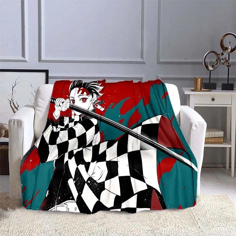 Anime Demon Slayer Decke, superweich, warm, Flanell-Überwurf, Picknickdecke, Decken für Betten, Picknickdecke