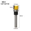 4 adet 1/4 Shank Şablon Trim Menteşe Zıvana Freze Ucu Düz End Mill Giyotin Temizleme Gömme Trim Zıvana Kesici ForWoodworking