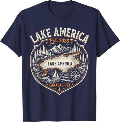 Lake America ABD Daha Önce Ontario Kanada Komik Vatansever Tişört